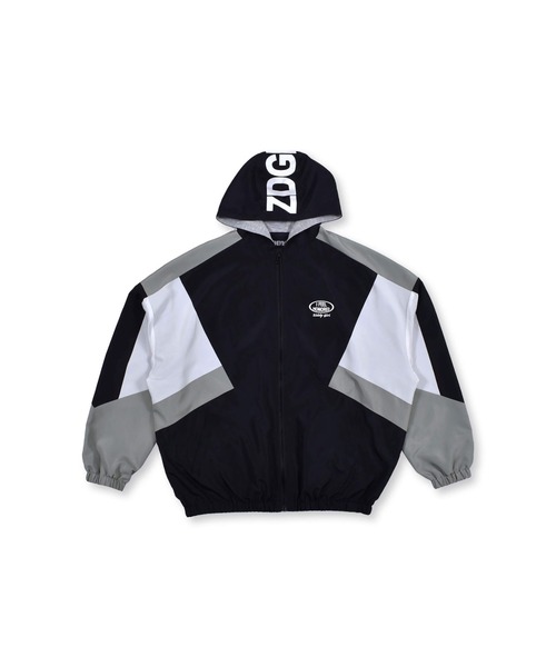 ZIDDY(ジディ)の「ZIDDY/【ニコ☆プチ4月号掲載】フード ロゴ入り カラー 切り替え ジャケット (130~160cm)(ブルゾン・キッズ・ブルー/グリーン・160/150/130/140)」の9枚目の写真