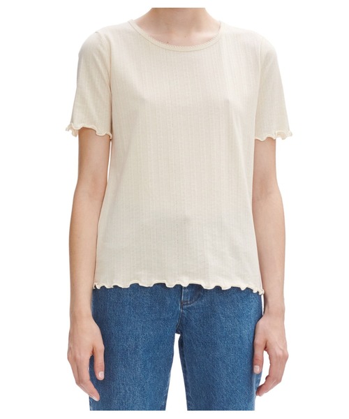 A.P.C.(アーペーセー)の「T-SHIRT JEANNETTE 22P(Tシャツ/カットソー・レディース・ネイビー/キナリ・S/M/L)」の7枚目の写真
