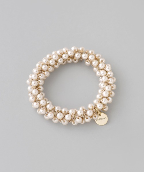 ANEMONE（アネモネ）の「ビーズシュシュ（シュシュ・レディース・ブラウン/クリア/アイボリー/ブラック/グリーン/パープル・FREE）」の7枚目の写真