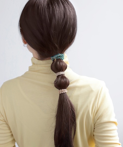 ANEMONE（アネモネ）の「ビーズシュシュ（シュシュ・レディース・ブラウン/クリア/アイボリー/ブラック/グリーン/パープル・FREE）」の13枚目の写真