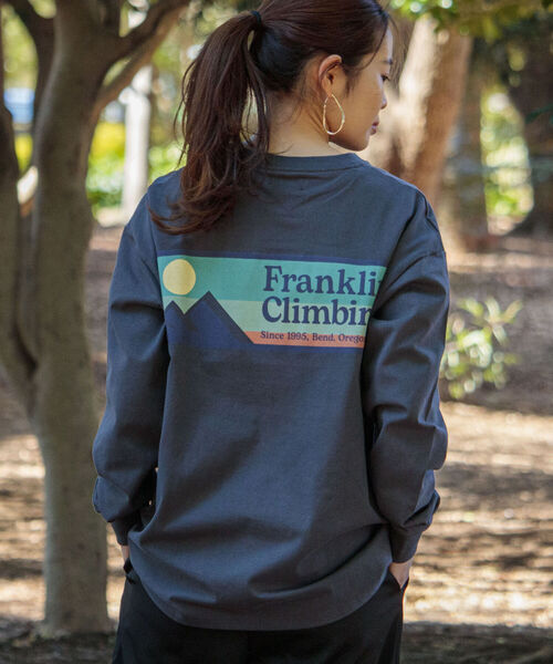 Franklin Climbing（フランクリンクライミング）の「【Franklin Climbing/フランクリンクライミング】エッセンシャルボックスロゴ バックプリントロンT（Tシャツ/カットソー・メンズ・ホワイト/チャコールグレー/グレー/ターコイズブルー/オレンジ・SMALL/MEDIUM/LARGE）」の14枚目の写真