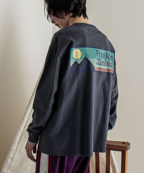 Franklin Climbing（フランクリンクライミング）の「【Franklin Climbing/フランクリンクライミング】エッセンシャルボックスロゴ バックプリントロンT（Tシャツ/カットソー・メンズ・ホワイト/チャコールグレー/グレー/ターコイズブルー/オレンジ・SMALL/MEDIUM/LARGE）」の18枚目の写真