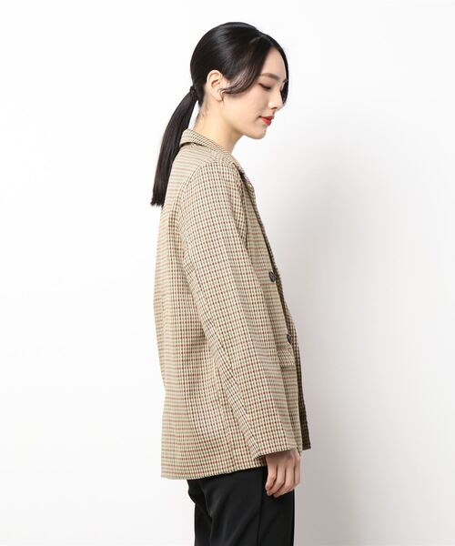 CPCM（シーピーシーエム）の「アソートチェックダブルテーラードJK（テーラードジャケット・レディース・ベージュ/グリーン/アイボリー/グリーン系その他・FREE）」の6枚目の写真