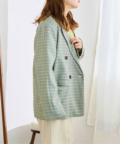 CPCM（シーピーシーエム）の「アソートチェックダブルテーラードJK（テーラードジャケット・レディース・ベージュ/グリーン/アイボリー/グリーン系その他・FREE）」の17枚目の写真