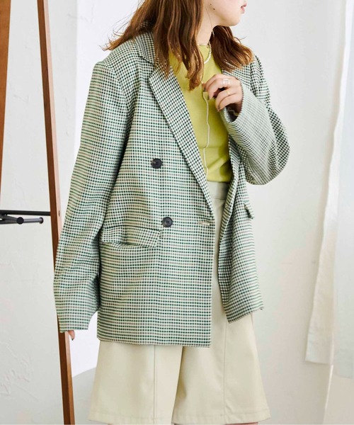 CPCM（シーピーシーエム）の「アソートチェックダブルテーラードJK（テーラードジャケット・レディース・ベージュ/グリーン/アイボリー/グリーン系その他・FREE）」の16枚目の写真