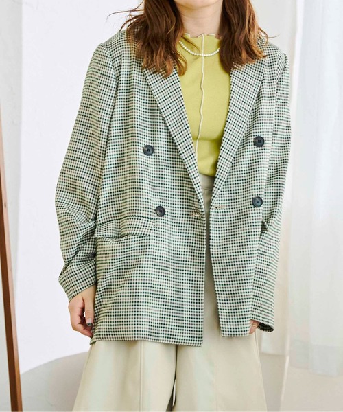 CPCM（シーピーシーエム）の「アソートチェックダブルテーラードJK（テーラードジャケット・レディース・ベージュ/グリーン/アイボリー/グリーン系その他・FREE）」の15枚目の写真