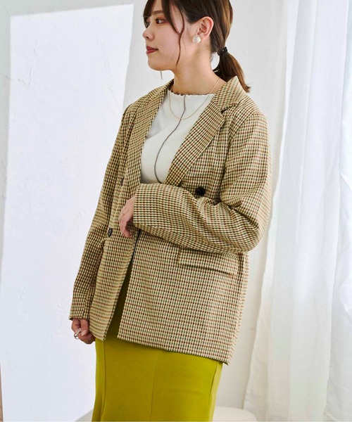 CPCM（シーピーシーエム）の「アソートチェックダブルテーラードJK（テーラードジャケット・レディース・ベージュ/グリーン/アイボリー/グリーン系その他・FREE）」の12枚目の写真