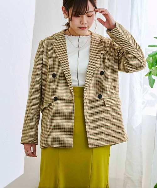 CPCM（シーピーシーエム）の「アソートチェックダブルテーラードJK（テーラードジャケット・レディース・ベージュ/グリーン/アイボリー/グリーン系その他・FREE）」の10枚目の写真