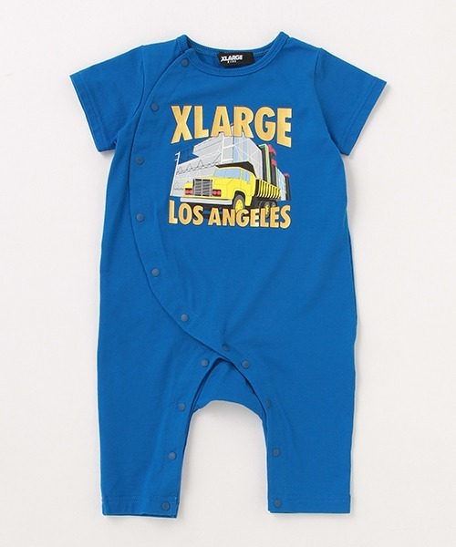 XLARGE KIDS（エクストララージキッズ）の「トラックグラフィック半袖カバーオール（ロンパース・キッズ・ホワイト/グレー/ブルー・70cm/80ｃｍ）」の3枚目の写真