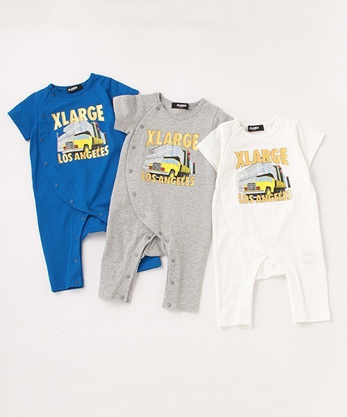 XLARGE KIDS（エクストララージキッズ）の「トラックグラフィック半袖カバーオール（ロンパース・キッズ・ホワイト/グレー/ブルー・70cm/80ｃｍ）」の13枚目の写真