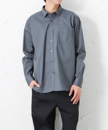NAVY | SOLOTEX(R)使用 リネン混無地 長袖 レギュラーシャツ(シャツ/ブラウス)