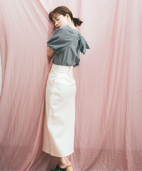 JILL by JILL STUART（ジルバイジルスチュアート）の「◇ロングデニムスカート（デニムスカート・レディース・ピンク/イエロー/ホワイト系その他・SMALL/MEDIUM）」の2枚目の写真