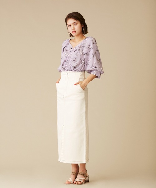 JILL by JILL STUART（ジルバイジルスチュアート）の「◇ロングデニムスカート（デニムスカート・レディース・ピンク/イエロー/ホワイト系その他・SMALL/MEDIUM）」の5枚目の写真