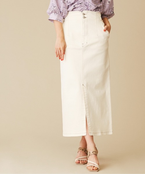 JILL by JILL STUART（ジルバイジルスチュアート）の「◇ロングデニムスカート（デニムスカート・レディース・ピンク/イエロー/ホワイト系その他・SMALL/MEDIUM）」の6枚目の写真