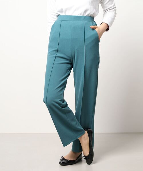 Samansa Mos2 blue（サマンサモスモスブルー）の「カットジョーゼットストレートパンツ（その他パンツ・レディース・イエロー/グリーン/ライトベージュ・ﾌﾘ-）」の3枚目の写真