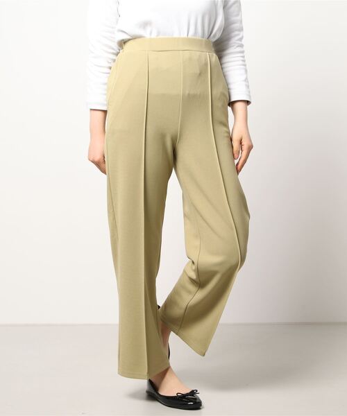 Samansa Mos2 blue（サマンサモスモスブルー）の「カットジョーゼットストレートパンツ（その他パンツ・レディース・イエロー/グリーン/ライトベージュ・ﾌﾘ-）」の6枚目の写真