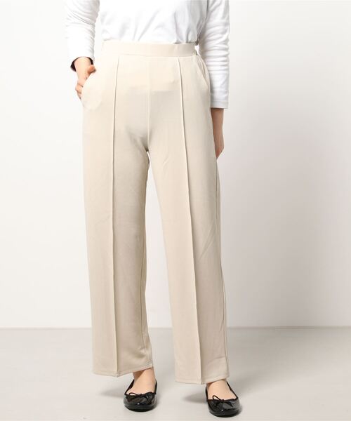 Samansa Mos2 blue（サマンサモスモスブルー）の「カットジョーゼットストレートパンツ（その他パンツ・レディース・イエロー/グリーン/ライトベージュ・ﾌﾘ-）」の7枚目の写真