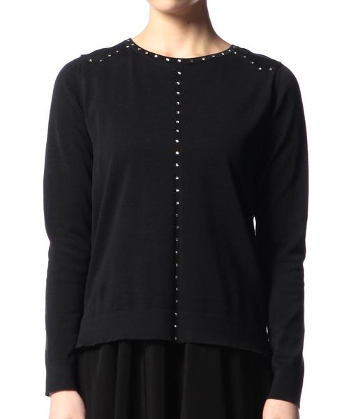 ASTRAET（アストラット）の「ASTRAET(アストラット) 16G スワロフスキーニット◆（ニット/セーター・レディース・ホワイト/ブラック・フリー）」の6枚目の写真