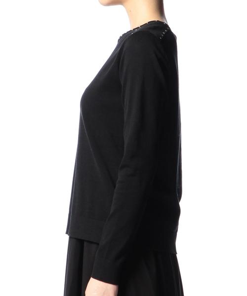 ASTRAET（アストラット）の「ASTRAET(アストラット) 16G スワロフスキーニット◆（ニット/セーター・レディース・ホワイト/ブラック・フリー）」の8枚目の写真