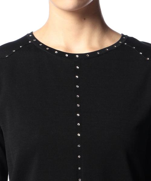 ASTRAET（アストラット）の「ASTRAET(アストラット) 16G スワロフスキーニット◆（ニット/セーター・レディース・ホワイト/ブラック・フリー）」の3枚目の写真