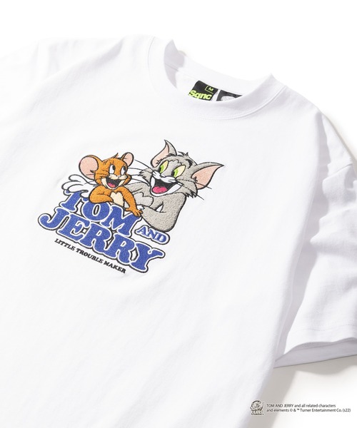 Tom&Jerry(トムアンドジェリー)の「【TOM&JERRY/トムとジェリー】サガラ刺繍エンブレムTシャツ/ビックシルエット(Tシャツ/カットソー・レディース・ホワイト/ブラック/イエロー/ブルー・M/L)」の3枚目の写真