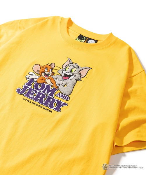 Tom&Jerry(トムアンドジェリー)の「【TOM&JERRY/トムとジェリー】サガラ刺繍エンブレムTシャツ/ビックシルエット(Tシャツ/カットソー・レディース・ホワイト/ブラック/イエロー/ブルー・M/L)」の4枚目の写真