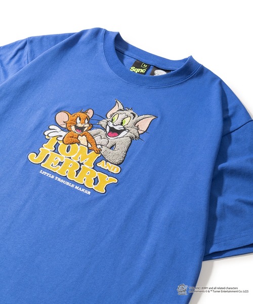 Tom&Jerry(トムアンドジェリー)の「【TOM&JERRY/トムとジェリー】サガラ刺繍エンブレムTシャツ/ビックシルエット(Tシャツ/カットソー・レディース・ホワイト/ブラック/イエロー/ブルー・M/L)」の2枚目の写真