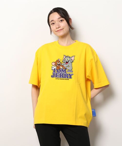 Tom&Jerry(トムアンドジェリー)の「【TOM&JERRY/トムとジェリー】サガラ刺繍エンブレムTシャツ/ビックシルエット(Tシャツ/カットソー・レディース・ホワイト/ブラック/イエロー/ブルー・M/L)」の22枚目の写真