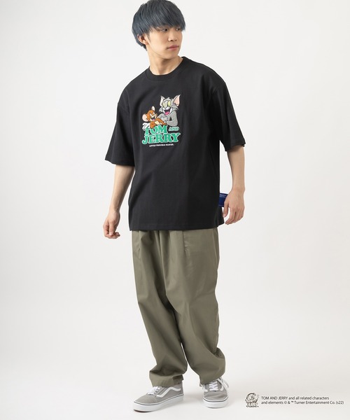 Tom&Jerry(トムアンドジェリー)の「【TOM&JERRY/トムとジェリー】サガラ刺繍エンブレムTシャツ/ビックシルエット(Tシャツ/カットソー・レディース・ホワイト/ブラック/イエロー/ブルー・M/L)」の18枚目の写真