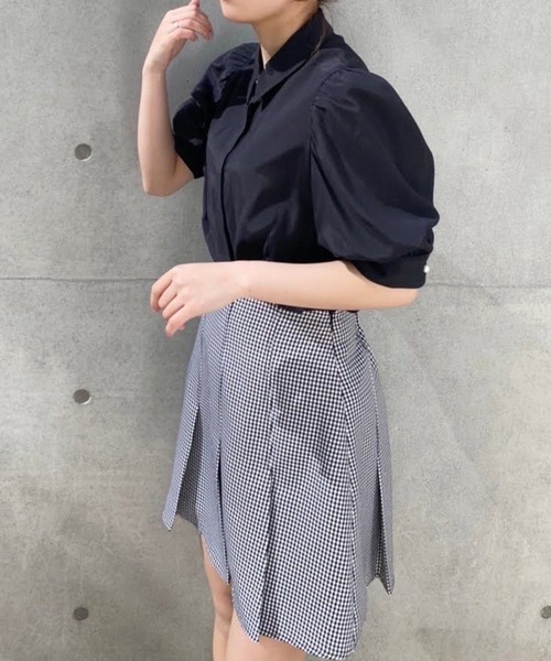one after another NICE CLAUP（ワンアフターアナザーナイスクラップ）の「ボックスプリーツミニスカート（スカート・レディース・ブラック/ベージュ/チェック・FREE）」の16枚目の写真