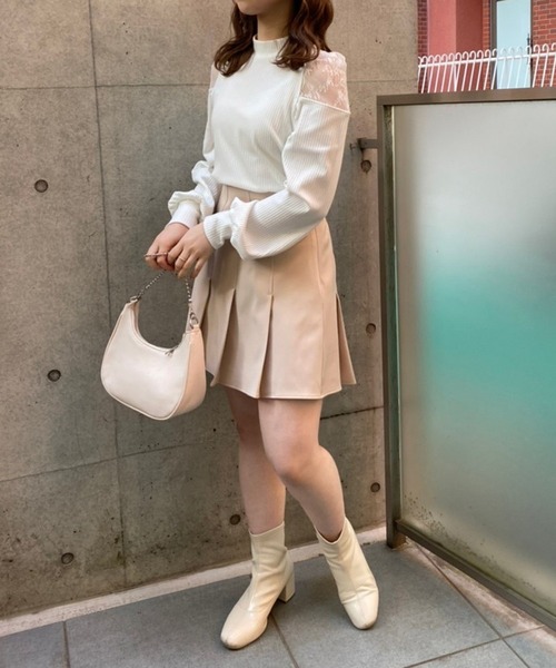 one after another NICE CLAUP（ワンアフターアナザーナイスクラップ）の「ボックスプリーツミニスカート（スカート・レディース・ブラック/ベージュ/チェック・FREE）」の10枚目の写真