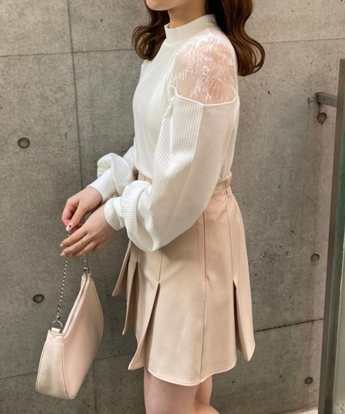 one after another NICE CLAUP（ワンアフターアナザーナイスクラップ）の「ボックスプリーツミニスカート（スカート・レディース・ブラック/ベージュ/チェック・FREE）」の12枚目の写真