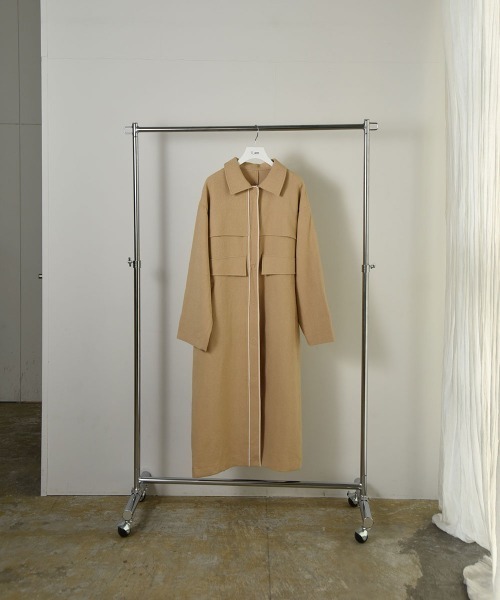 I_am（アイアム）の「nuance jacquard piping jacket（その他アウター・レディース・ベージュ/オレンジ系/オフホワイト・FREE）」の2枚目の写真