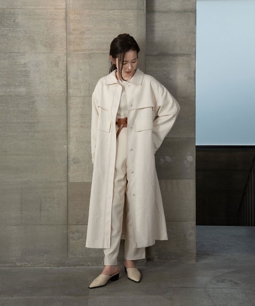 I_am（アイアム）の「nuance jacquard piping jacket（その他アウター・レディース・ベージュ/オレンジ系/オフホワイト・FREE）」の6枚目の写真