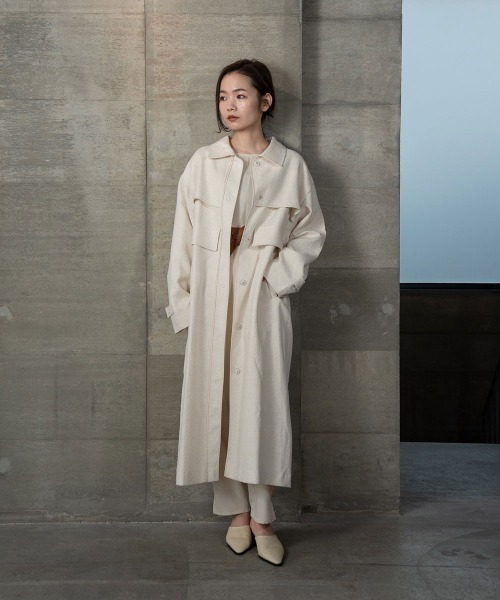 I_am（アイアム）の「nuance jacquard piping jacket（その他アウター・レディース・ベージュ/オレンジ系/オフホワイト・FREE）」の17枚目の写真