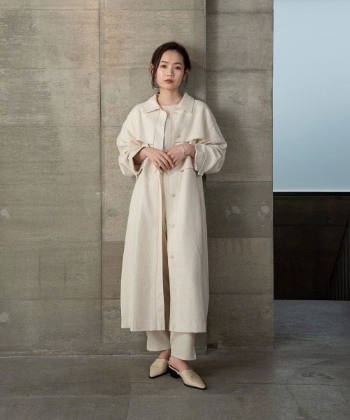 I_am（アイアム）の「nuance jacquard piping jacket（その他アウター・レディース・ベージュ/オレンジ系/オフホワイト・FREE）」の20枚目の写真