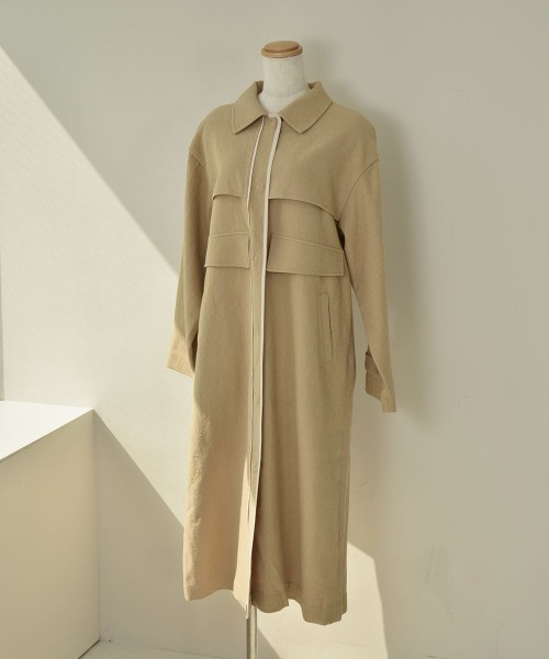 I_am（アイアム）の「nuance jacquard piping jacket（その他アウター・レディース・ベージュ/オレンジ系/オフホワイト・FREE）」の11枚目の写真