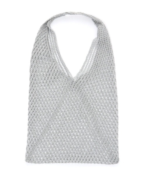 LEPSIM（レプシィム）の「【CONTROL FREAK/コントロールフリーク】シャイニーニットバッグ　254949（ハンドバッグ・レディース・ベージュ/シルバー・ONE SIZE）」の2枚目の写真