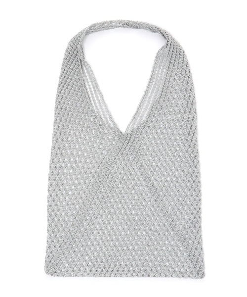 LEPSIM（レプシィム）の「【CONTROL FREAK/コントロールフリーク】シャイニーニットバッグ　254949（ハンドバッグ・レディース・ベージュ/シルバー・ONE SIZE）」の4枚目の写真