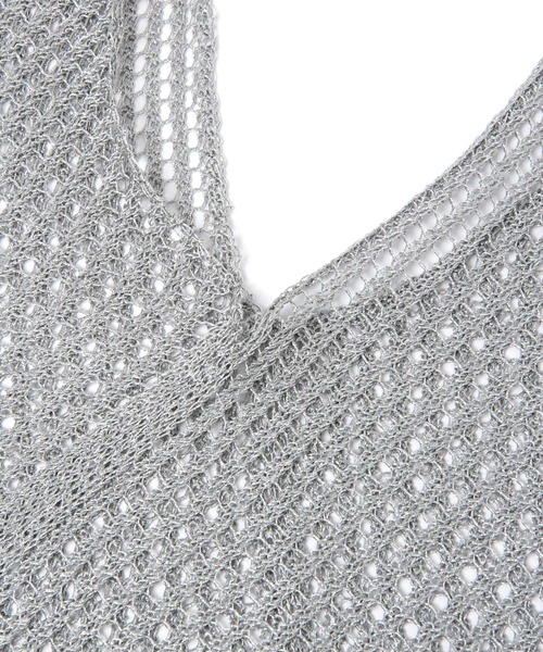 LEPSIM（レプシィム）の「【CONTROL FREAK/コントロールフリーク】シャイニーニットバッグ　254949（ハンドバッグ・レディース・ベージュ/シルバー・ONE SIZE）」の8枚目の写真