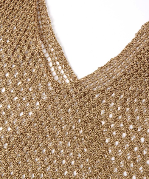 LEPSIM（レプシィム）の「【CONTROL FREAK/コントロールフリーク】シャイニーニットバッグ　254949（ハンドバッグ・レディース・ベージュ/シルバー・ONE SIZE）」の10枚目の写真