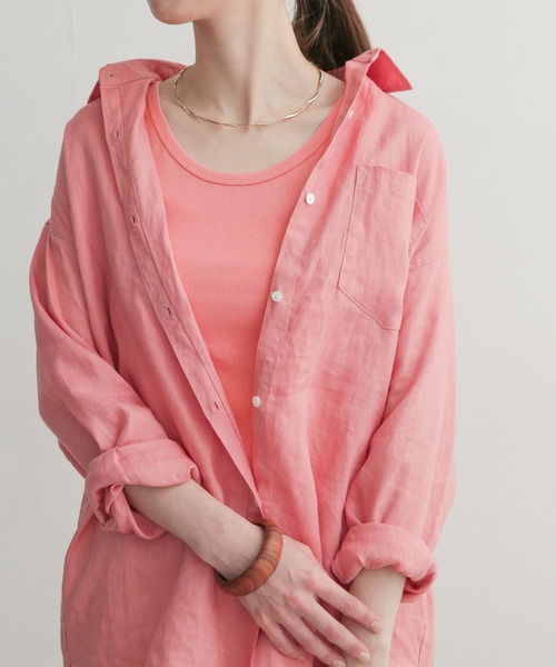 URBAN RESEARCH DOORS(アーバンリサーチドアーズ)の「リップルベーシックタンクトップ(タンクトップ・レディース・ピンク/ベージュ/ブラック/オフホワイト・1)」の4枚目の写真