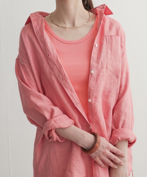 URBAN RESEARCH DOORS(アーバンリサーチドアーズ)の「リップルベーシックタンクトップ(タンクトップ・レディース・ピンク/ベージュ/ブラック/オフホワイト・1)」の5枚目の写真