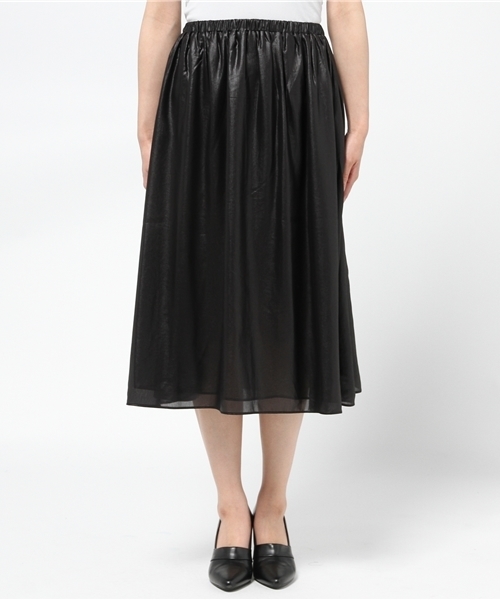 WHO'S WHO gallery（フーズフーギャラリー）の「【Wal2】ギャザーミモレ丈スカート（スカート・レディース・オフホワイト/ブラック・FREE）」の3枚目の写真