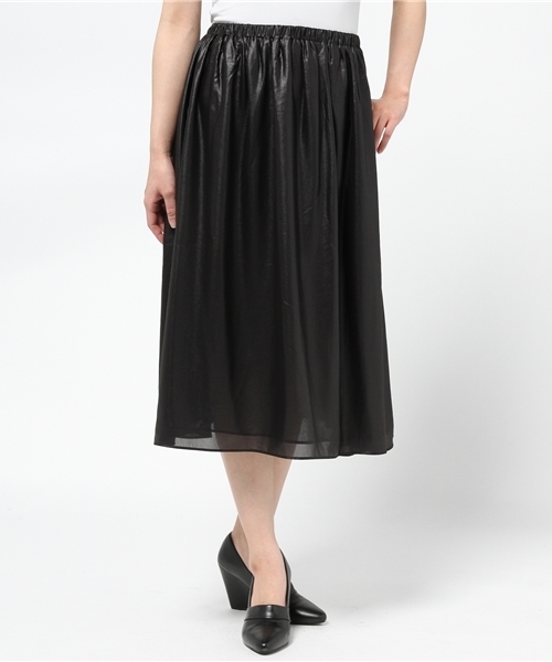 WHO'S WHO gallery（フーズフーギャラリー）の「【Wal2】ギャザーミモレ丈スカート（スカート・レディース・オフホワイト/ブラック・FREE）」の12枚目の写真