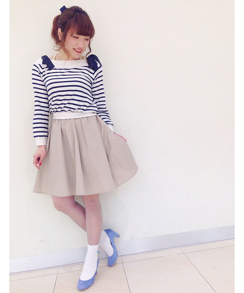 natural couture（ナチュラルクチュール）の「【ナイスクラップ】プチプラツイルスカート（スカート・レディース・オフホワイト/ベージュ/カーキ/ネイビー・FREE）」の12枚目の写真