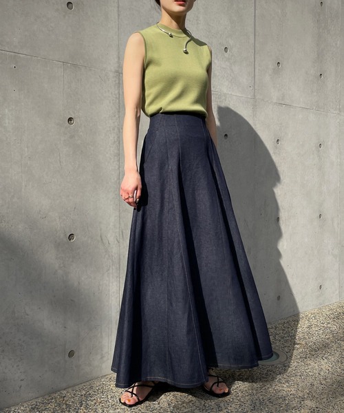 &g'aime（アンジェム）の「【&g’aime】デニムフレアスカート（デニムスカート・レディース・ブラック/ネイビー・FREE）」の19枚目の写真