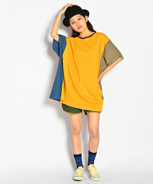 ALDIES(アールディーズ)の「Arrange Wide T / アレンジワイドT(Tシャツ/カットソー・メンズ・グリーン/ホワイト/ネイビー/ブラック/イエロー・FREE)」の5枚目の写真
