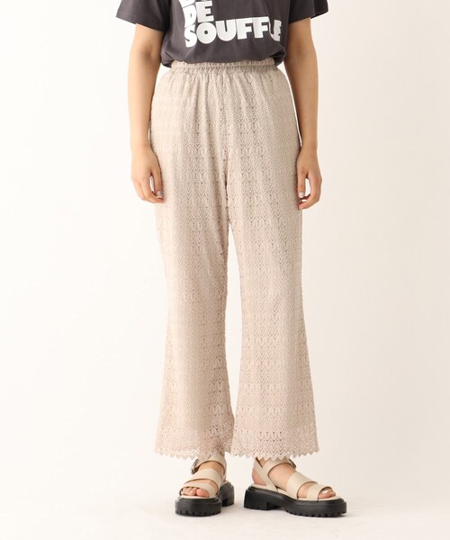 OPAQUE.CLIP（オペークドットクリップ）の「◆【C】透かし編みイージーニットパンツ（その他パンツ・レディース・ライトブルー/オフホワイト・38/36）」の3枚目の写真