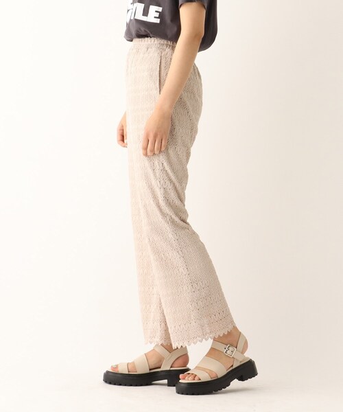 OPAQUE.CLIP（オペークドットクリップ）の「◆【C】透かし編みイージーニットパンツ（その他パンツ・レディース・ライトブルー/オフホワイト・38/36）」の4枚目の写真